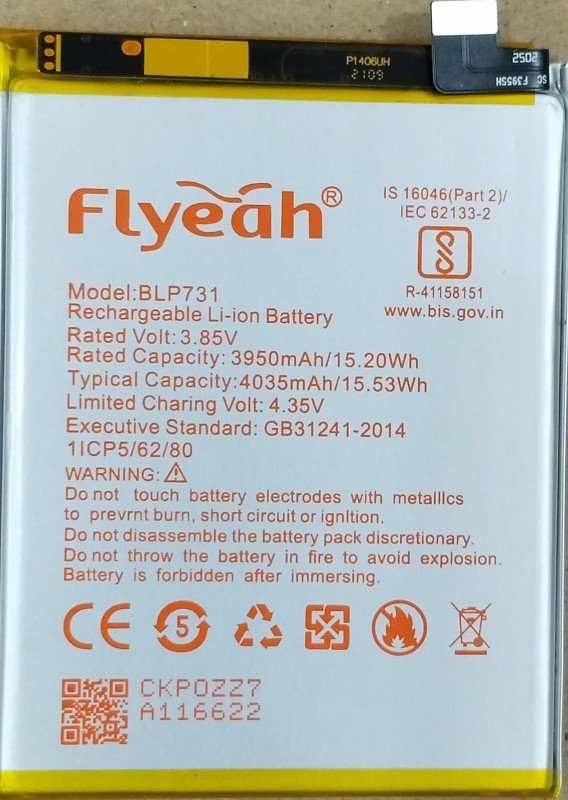 Battery For Oppo Realme 5 Pro Realme Q X youth RMX1971 BLP731 3950 mAh Capacity with 3 month waranty