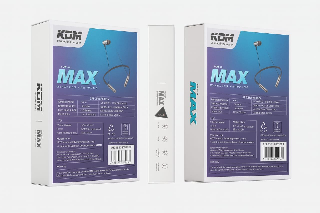 KDM MAX Wireless Earphone (KDM-A3 Max, Bluetooth 5.4, 60 Hrs Playback, Type-C Charging)