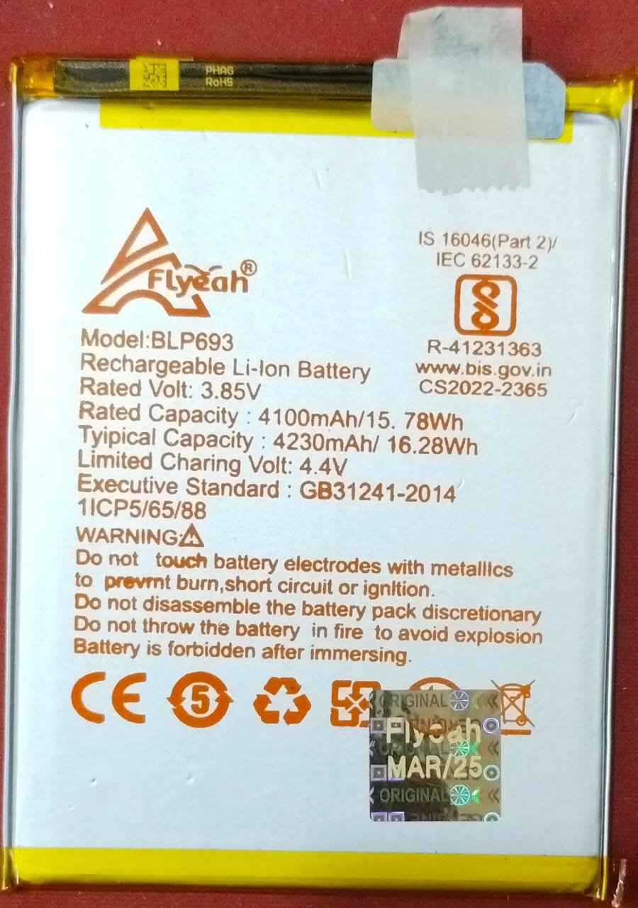 Battery for Realme 3/3i  BLP693-4230mAh Compatible with Realme 3, 3i, RMX1821-RMX1822-RMX1825-RMX1827